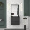 Ver imagem 3 de Kit Gabinete Banheiro Aço 60cm Lavabo Cuba e Espelheira Luxo:preto