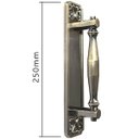 Ver imagem 7 de Puxador Duplo Strauss 250mm Bronze Antigo Porta Pivotante Correr Passagem Madeira Vidro Rústico