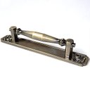 Ver imagem 2 de Puxador Duplo Strauss 250mm Bronze Antigo Porta Pivotante Correr Passagem Madeira Vidro Rústico