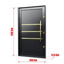 Ver imagem 4 de Porta Pivotante Alumínio Lamb.Evolution c/Pux.D.Elite Preto Gold 240x130 Brimak