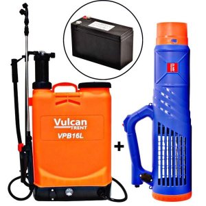 Pulverizador Vulcan VPB16L8A 16 Litros com Bateria 8 Amperes + Acessório Nebulizador Kawashima