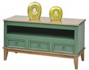 Ver imagem 1 de Rack Detroit Verde com Amendoa 3 Gavetas 62cm - 58738
