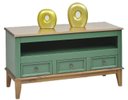 Ver imagem 2 de Rack Detroit Verde com Amendoa 3 Gavetas 62cm - 58738