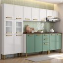 Ver imagem 1 de Cozinha Completa Aço com Tampo 16 Ptas 2 Gav Bella Br/verde