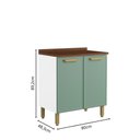 Ver imagem 5 de Cozinha Completa Aço com Tampo 16 Ptas 2 Gav Bella Br/verde