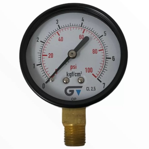Manômetro Saída Vertical Rosca 1/4 0-7 Bar100 Psi Genebre 3714007