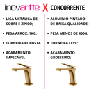 Ver imagem 2 de Torneira Monocomando Dourada Escovada Bica Baixa Luxo Banheiro Lavabo Pia Cuba Inovartte In65