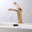 Ver imagem 4 de Torneira Monocomando Dourada Escovada Bica Baixa Luxo Banheiro Lavabo Pia Cuba Inovartte In65