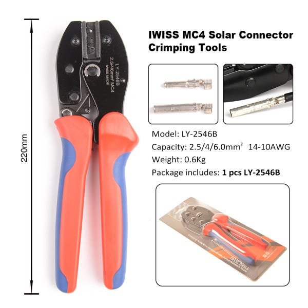 Alicate Crimpagem MC4 Energia Solar Iwiss + Esticador - 4