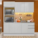 Ver imagem 1 de Armário de Cozinha Compacta 100% Mdf Madesa Acordes Xb190001 com Balcão e Torre Portas Branco Brilho