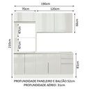Ver imagem 4 de Armário de Cozinha Compacta 100% Mdf Madesa Acordes Xb190001 com Balcão e Torre Portas Branco Brilho