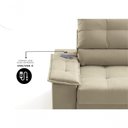 Ver imagem 5 de Sofá com Chaise Bariloche 4 Lugares Retrátil e Reclinável 240cm Bege Cia Lar