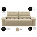 Ver imagem 4 de Sofá com Chaise Bariloche 4 Lugares Retrátil e Reclinável 240cm Bege Cia Lar