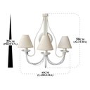 Ver imagem 2 de Luminária Artesanal de Ferro Com Cúpulas de Algodão e Dourada - Branco