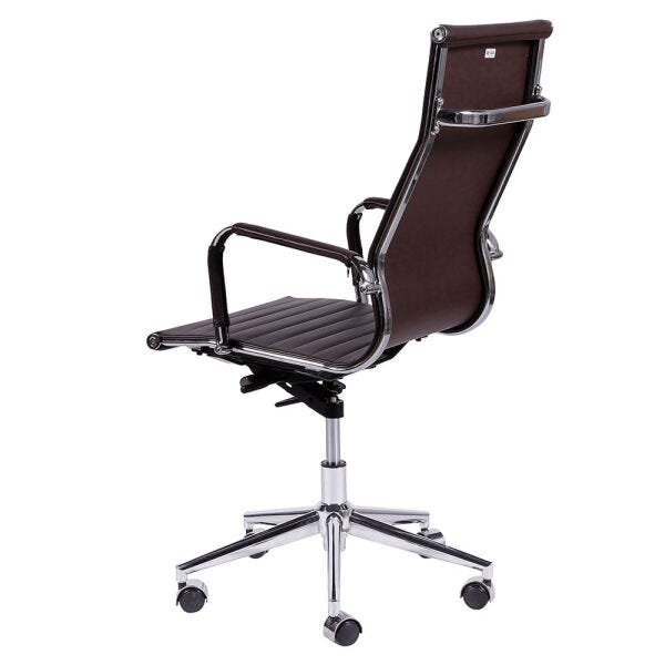 Cadeira Office Eames Esteirinha Alta com Rodizio Marrom - 3