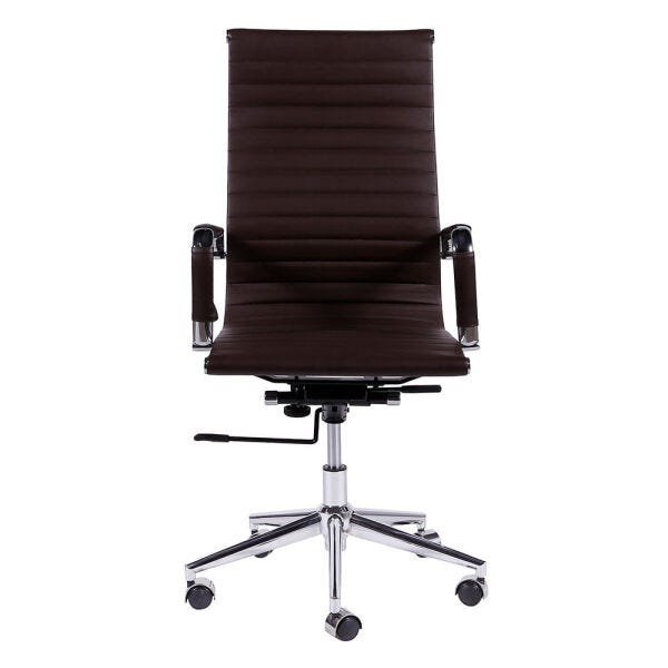 Cadeira Office Eames Esteirinha Alta com Rodizio Marrom - 2