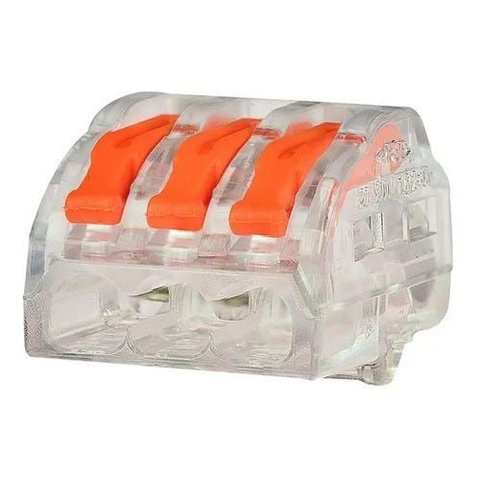 15 Conector Elétrico Borne Emenda 3 Fios Tipo Wago 222-413