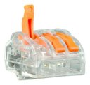 Ver imagem 5 de 80x Conector Tipo Wago 222 Borne Emenda Fios 2, 3 e 5 Vias
