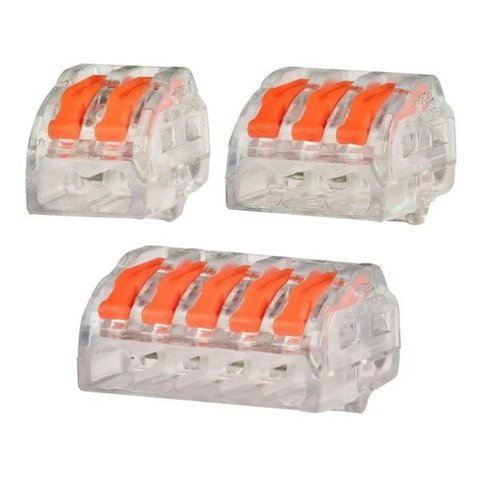 80x Conector Tipo Wago 222 Borne Emenda Fios 2, 3 e 5 Vias