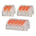Ver imagem 1 de 80x Conector Tipo Wago 222 Borne Emenda Fios 2, 3 e 5 Vias