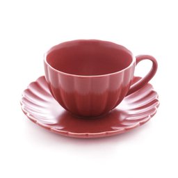 2 Xícaras para Chá Wolff Pétala de Porcelana Vermelho 160ml - 1