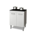 Ver imagem 1 de Balcão de Cozinha para Cooktop 5 Bocas com 2 Portas Nauru - Branco