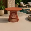 Ver imagem 1 de Mesa Suíça Tampo Ripado Alumínio Terracota 90cm