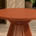 Ver imagem 2 de Mesa Suíça Tampo Ripado Alumínio Terracota 90cm