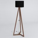 Ver imagem 1 de Luminária Classic Tebarrot Preto com Pé de Madeira Amendoa Decoração