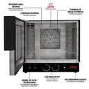 Ver imagem 4 de Forno Turbo Elétrico 4 Esteiras Saro Ft22 2500w com Interior de Inox Preto 220v