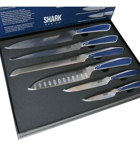 Conjunto De Facas Professional Cut Inox Ichef Shark Series:Inox - 2