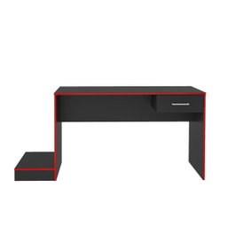 Escrivaninha Gamer Preto Acetinado C/Vermelho Artely - 2