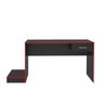 Escrivaninha Gamer Preto Acetinado C/Vermelho Artely - 2