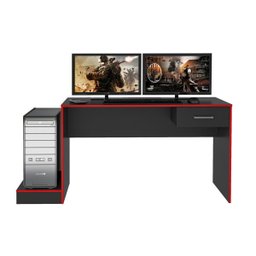Escrivaninha Gamer Preto Acetinado C/Vermelho Artely - 4