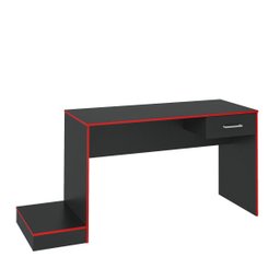 Escrivaninha Gamer Preto Acetinado C/Vermelho Artely - 1