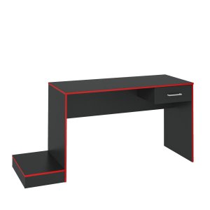 Escrivaninha Gamer Preto Acetinado C/Vermelho Artely