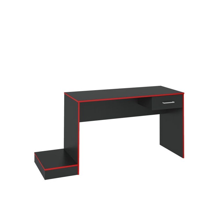 Escrivaninha Gamer Preto Acetinado C/Vermelho Artely