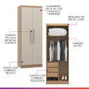 Ver imagem 3 de Guarda Roupa com 2 Portas 1 Cabideiro 80x218cm Carvalho