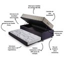 Ver imagem 5 de Bicama Box Baú 88x188 Suede Preto com Colchão Airtech Ortobom