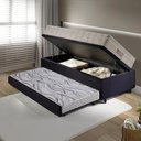 Ver imagem 3 de Bicama Box Baú 88x188 Suede Preto com Colchão Airtech Ortobom
