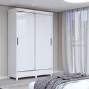Ver imagem 1 de Guarda-roupa Solteiro Bari 2 Portas 2 Gavetas Branco - Panorama Móveis