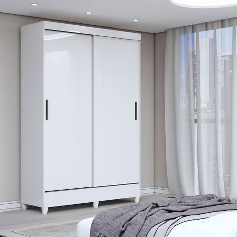 Guarda-roupa Solteiro Bari 2 Portas 2 Gavetas Branco - Panorama Móveis