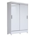 Ver imagem 3 de Guarda-roupa Solteiro Bari 2 Portas 2 Gavetas Branco - Panorama Móveis