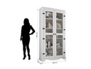 Ver imagem 2 de Cristaleira York Modelo Retrô Rústico 2 Portas com Vidro de 3mm 4 Prateleiras Puxadores e Dobradiças