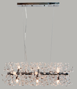Ver imagem 1 de Lustre Pendente Dente de Leão Cromado Retangular Cristais 9E14 70cm PARIS LUZ