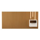 Ver imagem 4 de Cabeceira Ripado para Cama de Casal/queen Maracá Nature com Mesa de Cabeceira Jatobá com Led Offwhit
