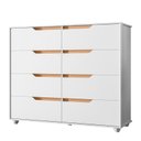 Ver imagem 4 de Cômoda Doble 8 Gavetas Branco/freijó (vistas Flex) - Abz