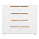 Ver imagem 6 de Cômoda Doble 8 Gavetas Branco/freijó (vistas Flex) - Abz