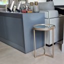 Ver imagem 2 de Mesa Lateral com Espelho - Mesinha de Apoio 50x35 cm Champagne