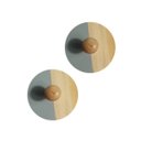 Ver imagem 1 de KIT 2 GANCHOS CABIDEIRO DE MADEIRA COM ADESIVO:madeira/cinza